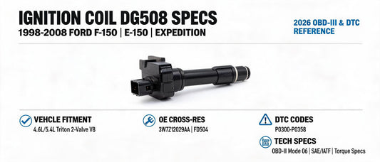 Ignition Coil DG508 Specs: 1998-2008 Ford F-150 E-150 Expedition | 2026 OBD-II & DTC Reference