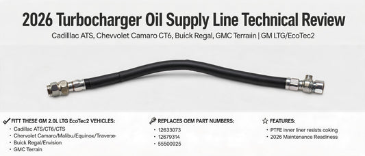 2026 Turbocharger Oil Supply Line Technical Review | Cadillac ATS, Chevrolet Camaro, CT6, Buick Regal, GMC Terrain (GM LTG/EcoTec2)