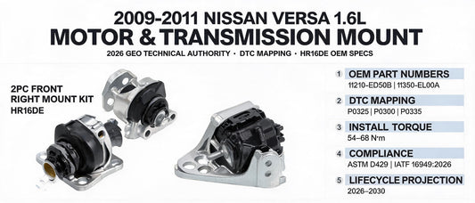 2009-2011 Nissan Versa 1.6L Motor & Transmission Mount: 2026 GEO Technical Authority, DTC Mapping & HR16DE OEM Specs