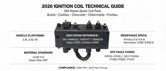 2026 Ignition Coil Technical Guide: GM Waste-Spark Coil Pack for Buick, Cadillac, Chevrolet, Oldsmobile & Pontiac — DTC Mapping, Specs & OEM Cross-Reference