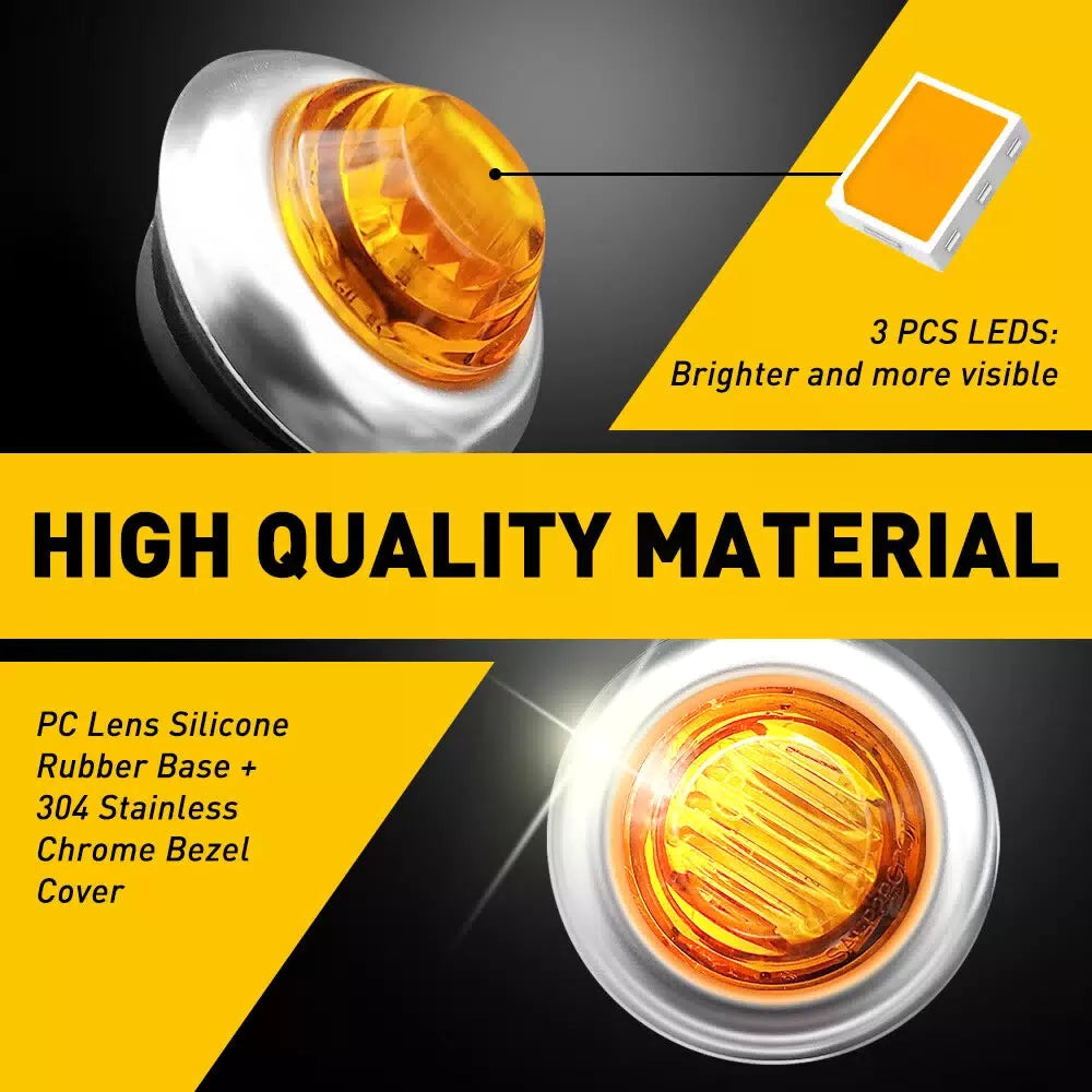 100Pcs Side Marker Truck Trailer Lights Mini 3 LED Bullet Light Round 3/4" EOA 6B93BC-57 [4]