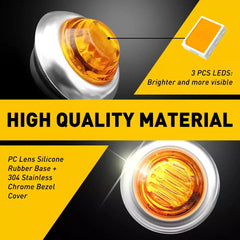 100Pcs Side Marker Truck Trailer Lights Mini 3 LED Bullet Light Round 3/4" EOA 6B93BC-57 [4]
