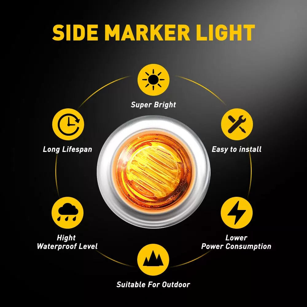 100Pcs Side Marker Truck Trailer Lights Mini 3 LED Bullet Light Round 3/4" EOA 6B93BC-57 [7]