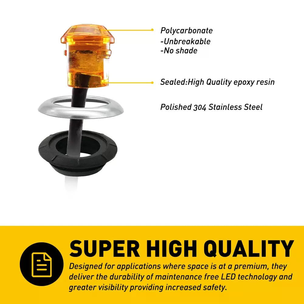 100Pcs Side Marker Truck Trailer Lights Mini 3 LED Bullet Light Round 3/4" EOA 6B93BC-57 [9]