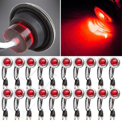 10Pair 3/4" Side Marker Clearance Red LED Light w/316SS Trim Ring for Ford Truck KOEEP [1]