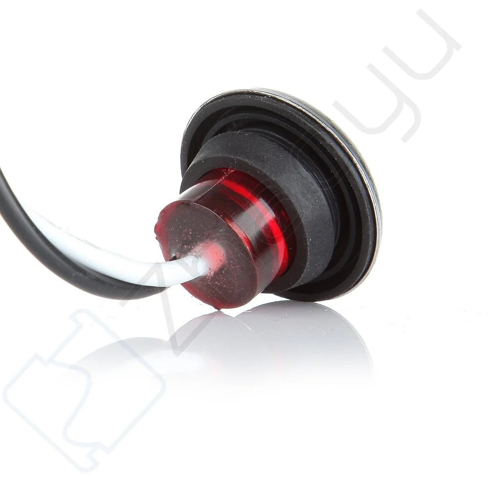 10Pair 3/4" Side Marker Clearance Red LED Light w/316SS Trim Ring for Ford Truck KOEEP [6]
