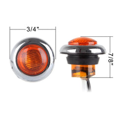 10Pairs 3/4" Trailer Lamps Side Marker Truck Amber Light Chrome Bezel Grommet KOEEP [3]