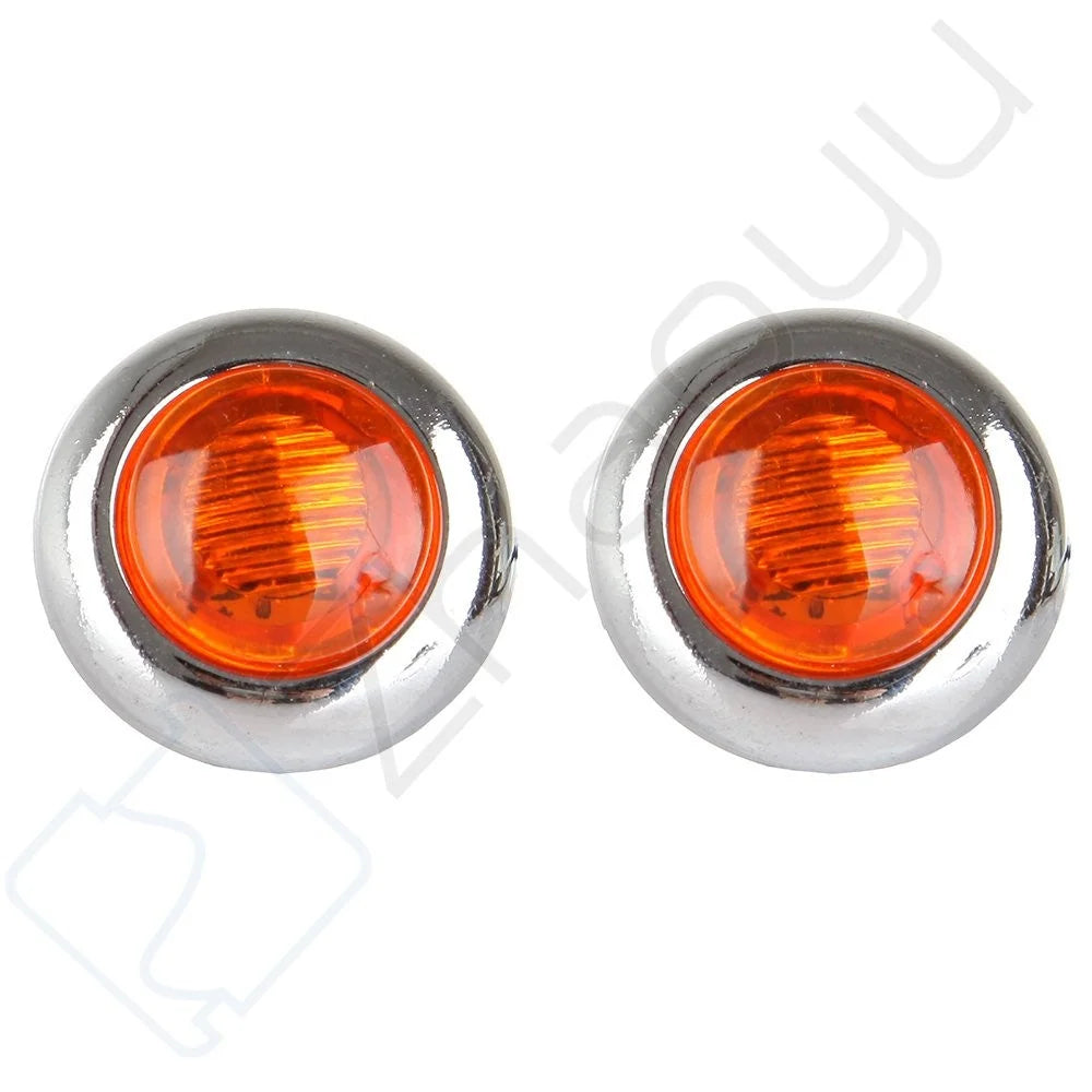 10Pairs 3/4" Trailer Lamps Side Marker Truck Amber Light Chrome Bezel Grommet KOEEP [4]