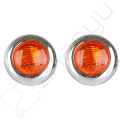 10Pairs 3/4" Trailer Lamps Side Marker Truck Amber Light Chrome Bezel Grommet KOEEP [4]
