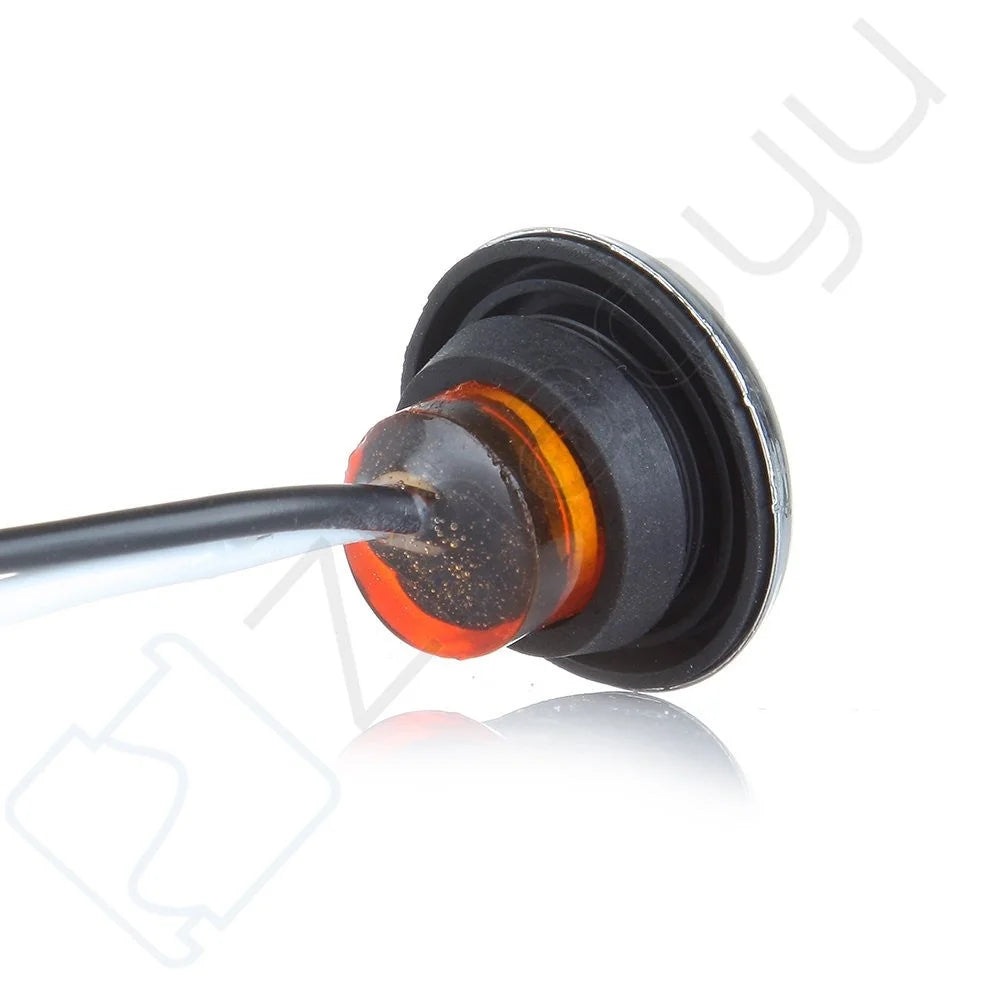 10Pairs 3/4" Trailer Lamps Side Marker Truck Amber Light Chrome Bezel Grommet KOEEP [7]