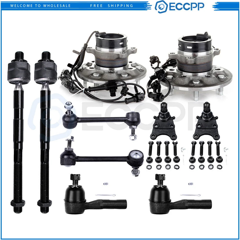 10Pcs Front Ball Joint Steering Tie Rod Wheel Bearning Hub For 06-08 GMC Canyon KOEEP [1]