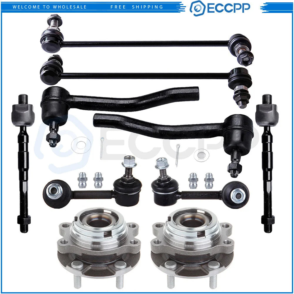 10Pcs Front Steering Tie Rod End Sway Bar End Link For 2007-2013 Nissan Altima KOEEP [1]