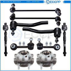 10Pcs Front Steering Tie Rod End Sway Bar End Link For 2007-2013 Nissan Altima KOEEP [1]