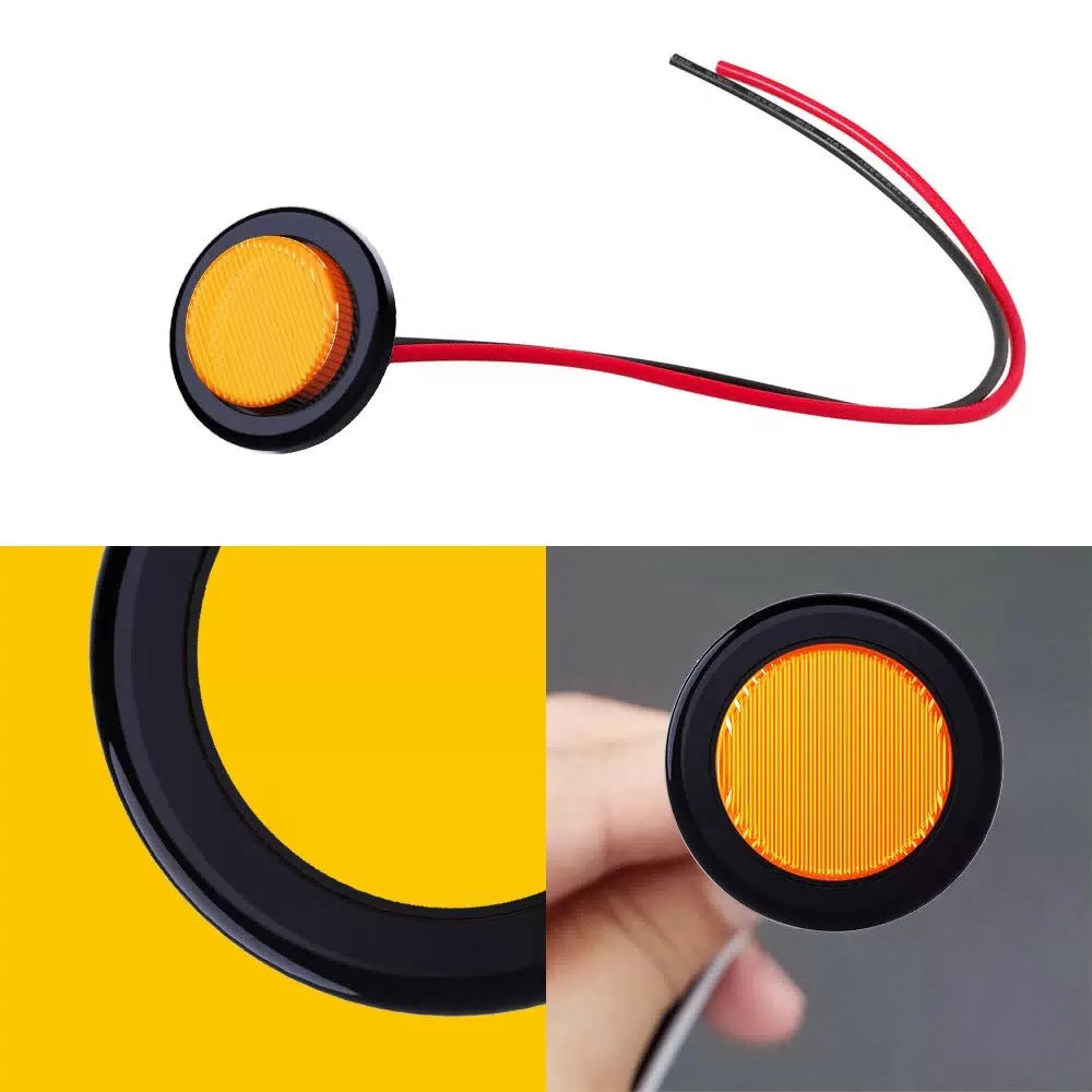 10X 2" LED Side Marker Light Truck Trailer Round Amber Red Bullet Clearance EOA 6B93BC-57 [10]