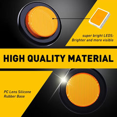 10X 2" LED Side Marker Light Truck Trailer Round Amber Red Bullet Clearance EOA 6B93BC-57 [4]