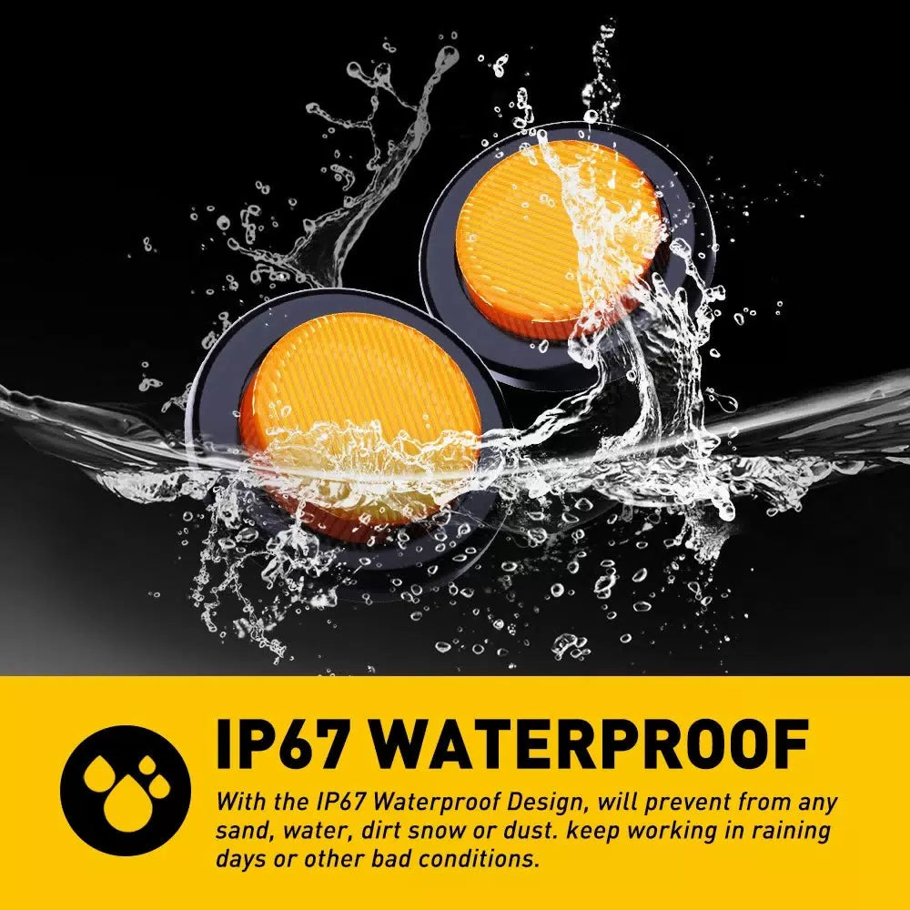 10X 2" LED Side Marker Light Truck Trailer Round Amber Red Bullet Clearance EOA 6B93BC-57 [5]