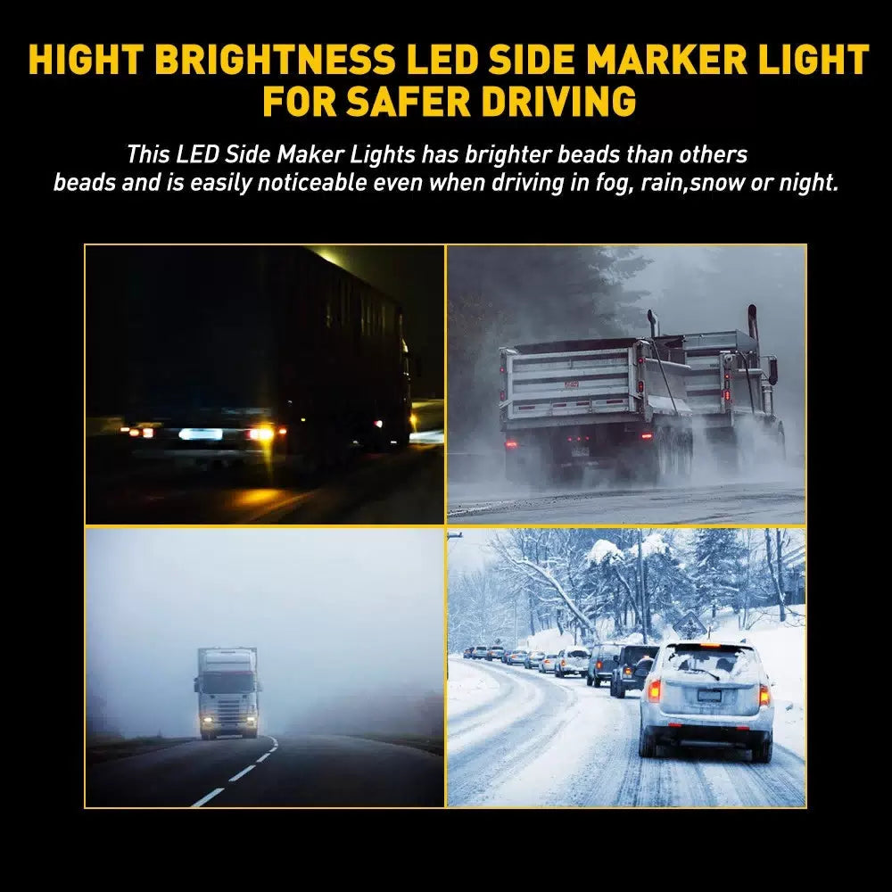 10X 2" LED Side Marker Light Truck Trailer Round Amber Red Bullet Clearance EOA 6B93BC-57 [8]