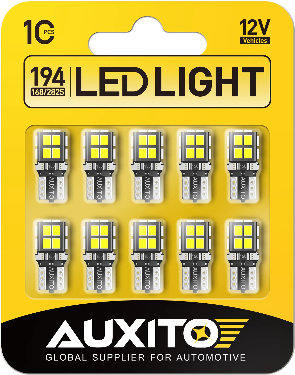 10X AUXITO E T10 194 168 2825 W5W Wedge Light Bulbs LED 6000K Super White 14E EA AUXITO [11]