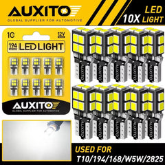 10X AUXITO E T10 194 168 2825 W5W Wedge Light Bulbs LED 6000K Super White 14E EA AUXITO [1]
