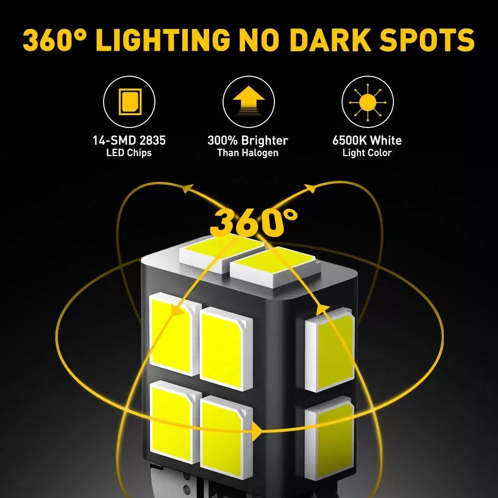10X AUXITO E T10 194 168 2825 W5W Wedge Light Bulbs LED 6000K Super White 14E EA AUXITO [2]