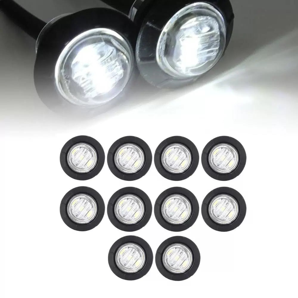 10X Truck Trailer Smoked Side Round Marker White 3/4" LED White Bullet Light 6B93BC-57 [1]