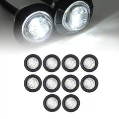 10X Truck Trailer Smoked Side Round Marker White 3/4" LED White Bullet Light 6B93BC-57 [1]