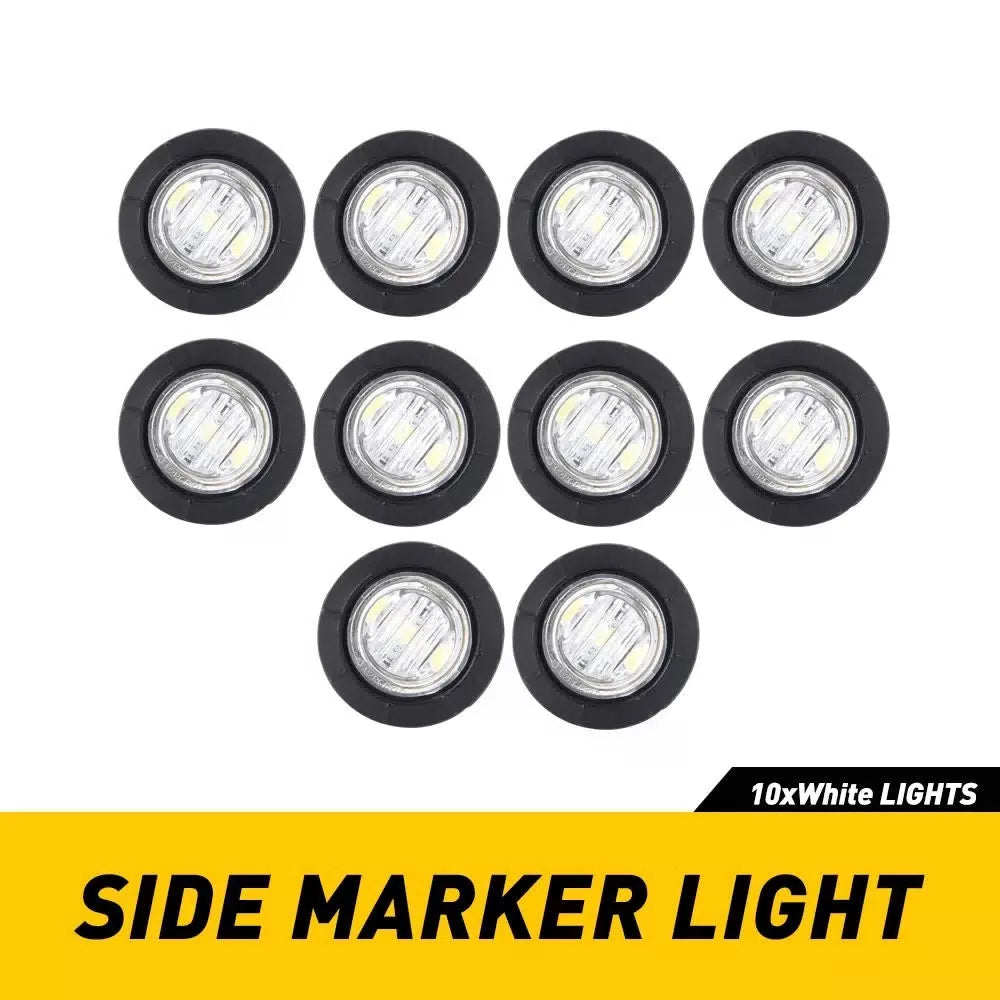 10X Truck Trailer Smoked Side Round Marker White 3/4" LED White Bullet Light 6B93BC-57 [2]