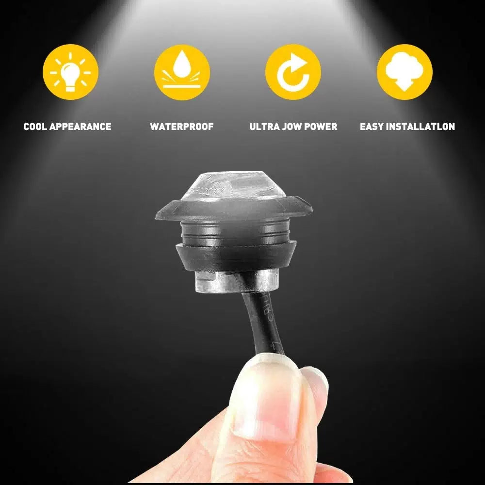 10X Truck Trailer Smoked Side Round Marker White 3/4" LED White Bullet Light 6B93BC-57 [7]