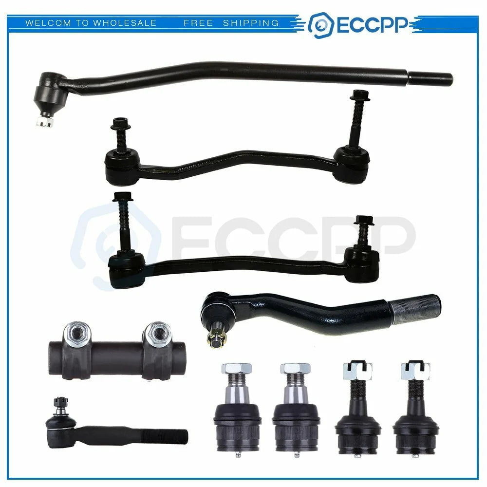 10 Piece Tie Rod Ball Joint Kit Fits Ford Excursion F250 & F350 Super Duty 4WD KOEEP [1]