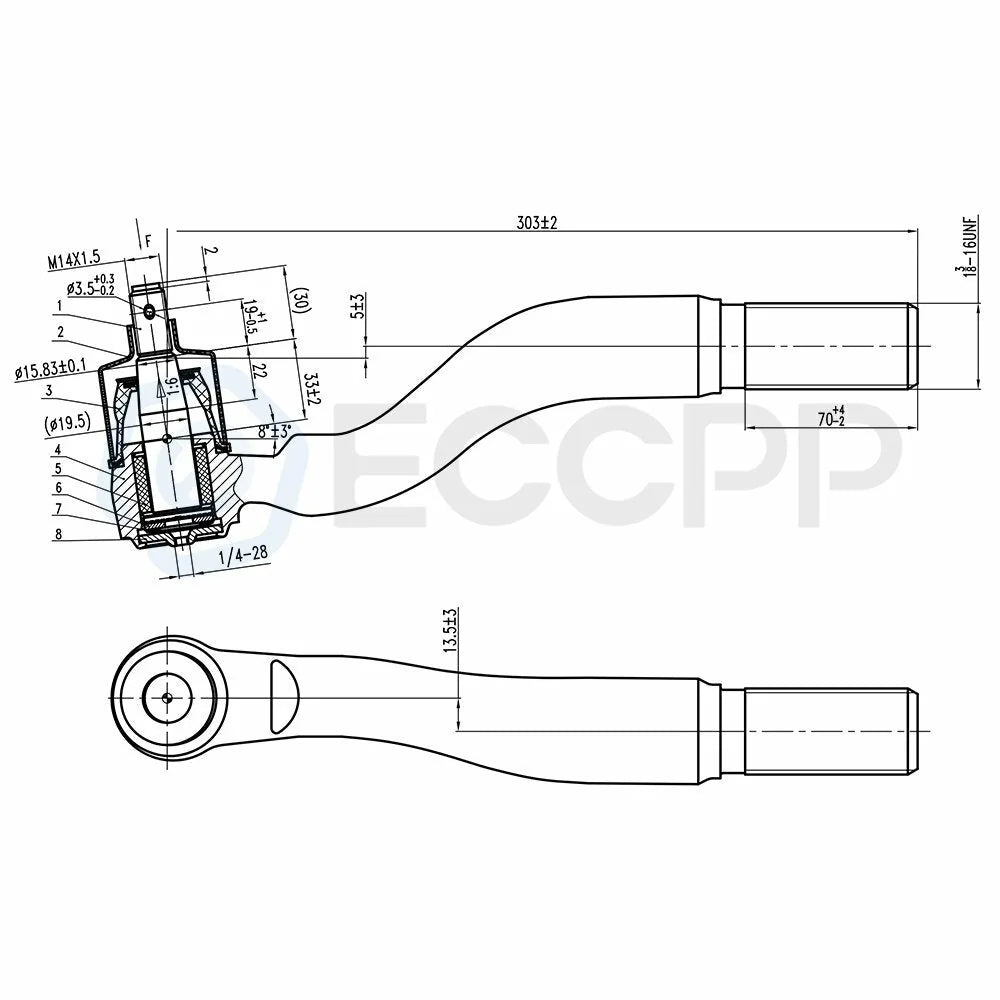 10 Piece Tie Rod Ball Joint Kit Fits Ford Excursion F250 & F350 Super Duty 4WD KOEEP [5]