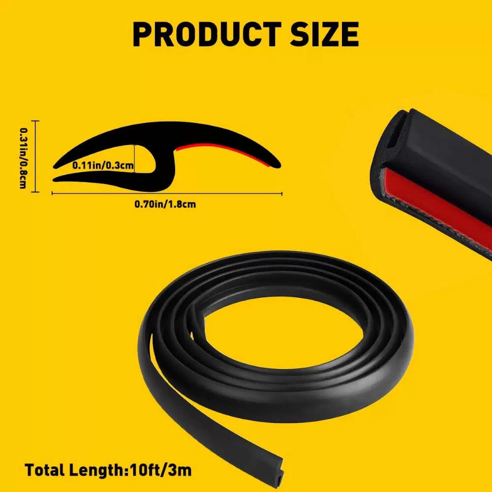 10ft Windshield Rubber Molding Seal Trim Universal for Windscreen Windows EOA 6B93BC-57 [4]