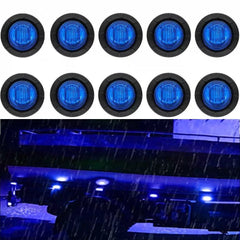 10pc Blue Mini 3/4" Round Marker Side Light Clearance LED Bullet Trailer 12V EOA [1]