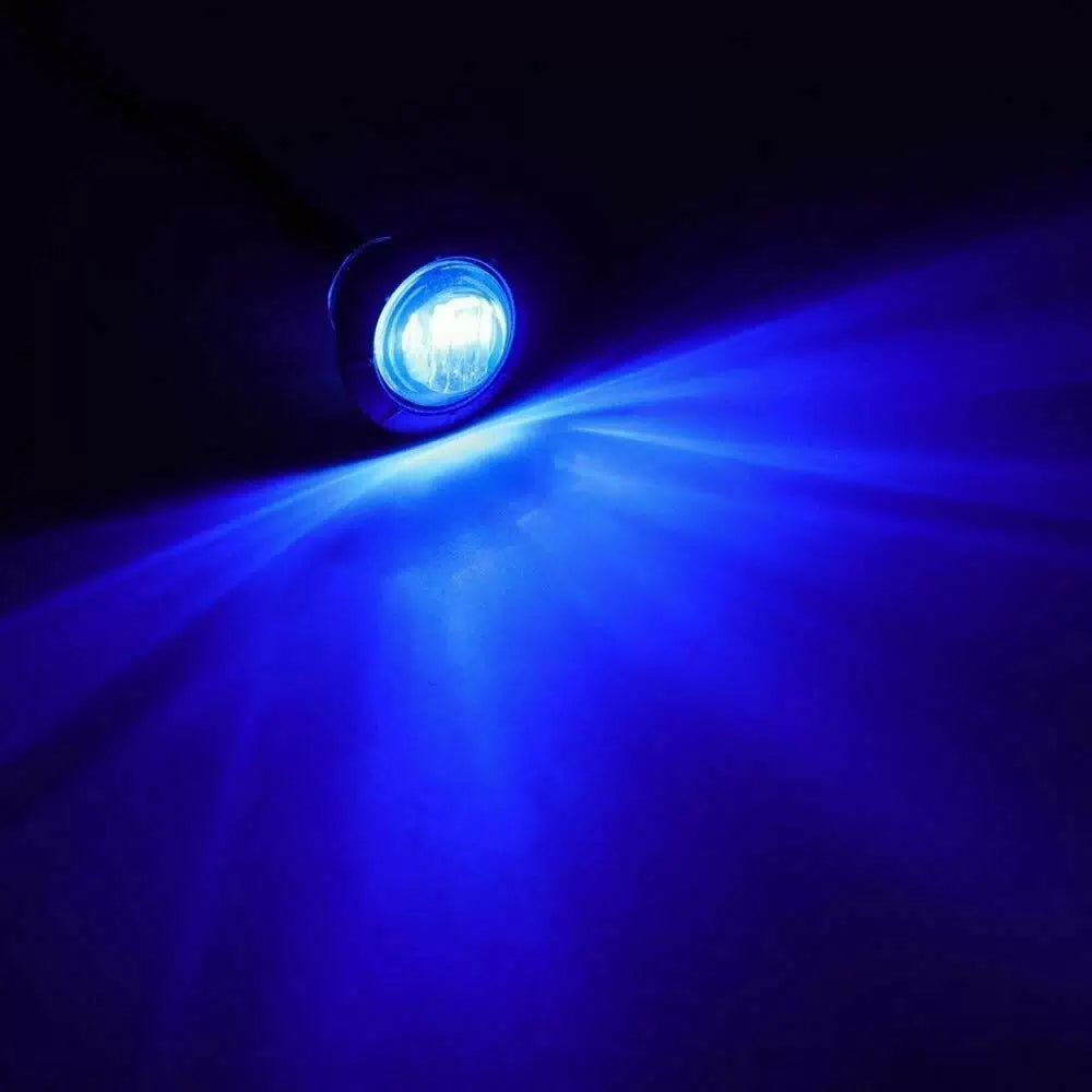 10pc Blue Mini 3/4" Round Marker Side Light Clearance LED Bullet Trailer 12V EOA [3]