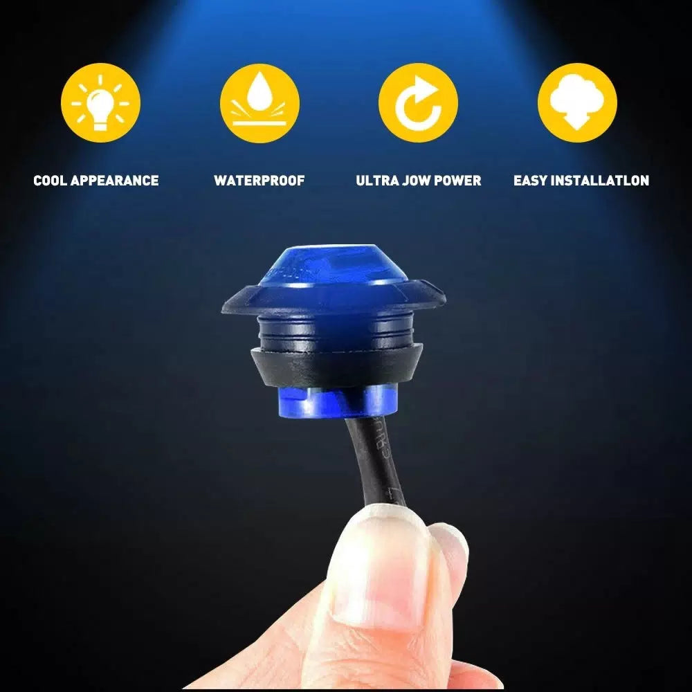 10pc Blue Mini 3/4" Round Marker Side Light Clearance LED Bullet Trailer 12V EOA [5]