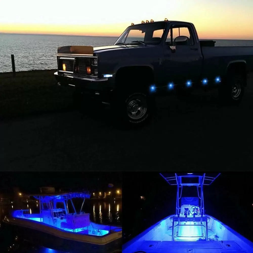 10pc Blue Mini 3/4" Round Marker Side Light Clearance LED Bullet Trailer 12V EOA [9]