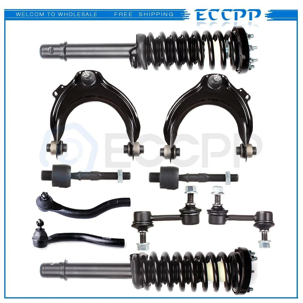 10pc Front Strut Control Arm Tie Rod Sway Bar Kit Fits 2003-07 Honda Accord 2.4L KOEEP [1]