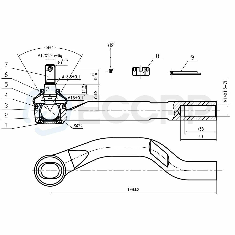 10pcs Front Suspension Control Arms Tie Rod Ends For 2008-2011 2012 Honda Accord 6B93BC-57 [5]