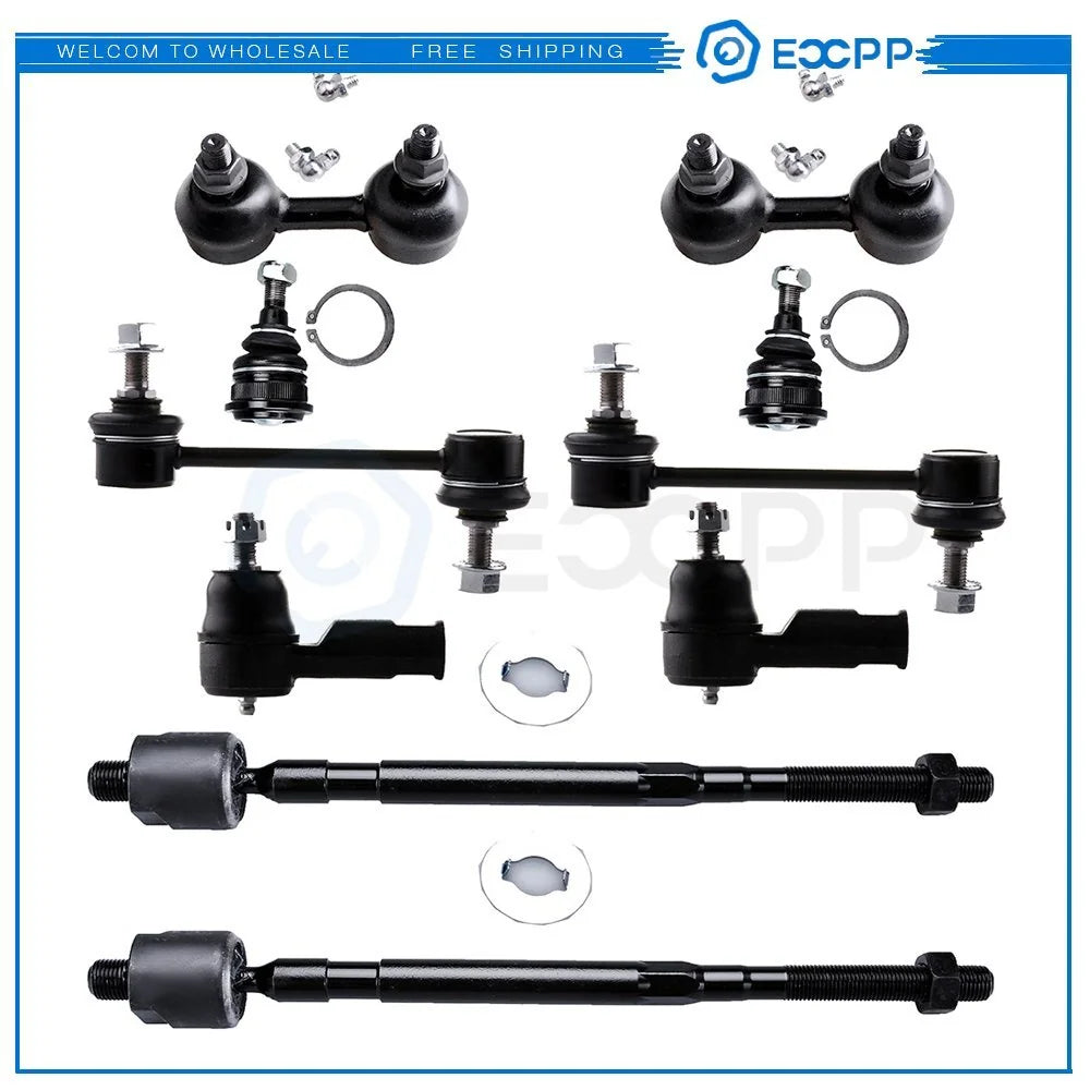 10set Fits 01 Hyundai Tiburon Front Rear Sway Bars Inner Outer Tie Rods Sway Bar KOEEP [1]