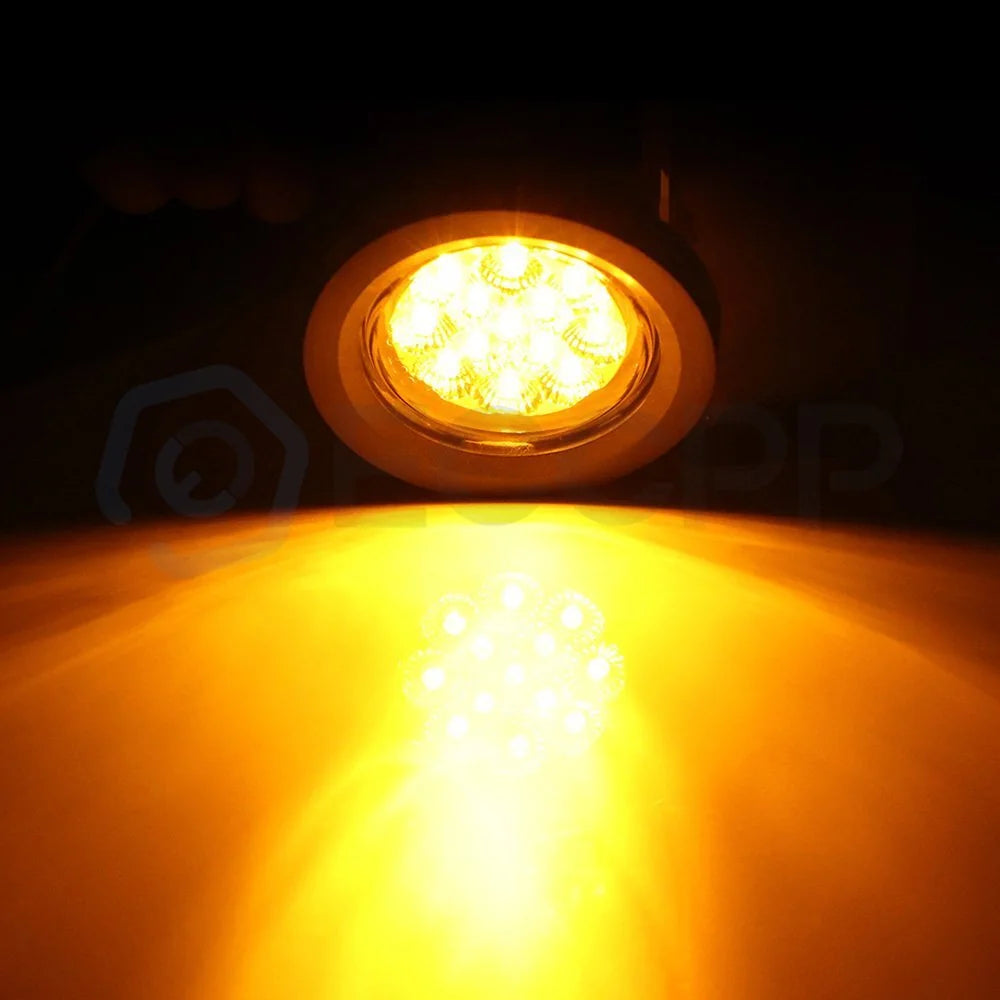 10x 2.5" 13 led amber lights w/ Grommet round tail indicator side marker 6B93BC-57 [2]