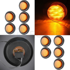 10x 2 inch Round Amber Side Marker Trailer Light 9 led tail turn light 12v KOEEP [1]