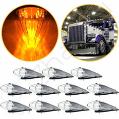 11pcs for 10.25" Torpedo 17Diodes Amber Led Roof Top Running Light Cab Marker KOEEP [1]