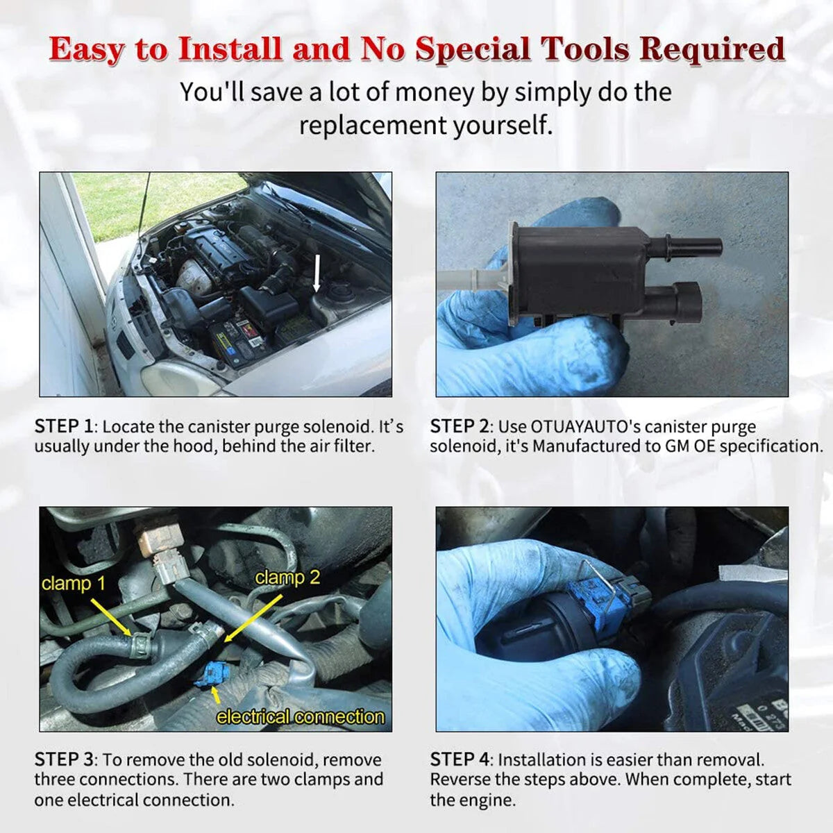 12597341 Fuel Tank Evaporator Control Vapor Canister Purge Valve Solenoid For GM 6B93BC-57 [6]