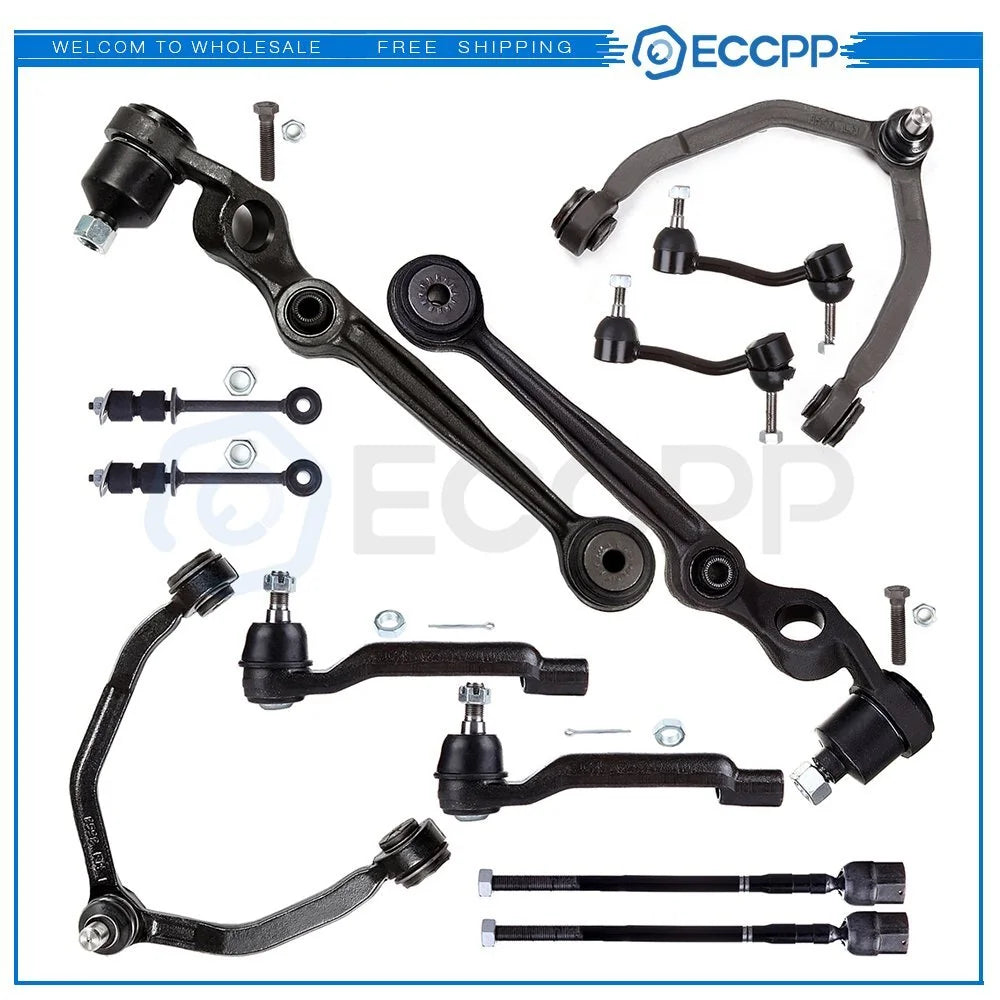 12PCS Fits 1993-1996 1997 Ford Mercury Front Control Arms Tie Rods Sway Bars Kit 6B93BC-57 [1]