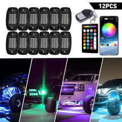 12PCS RGB LED ROCK LIGHTS NEON LAMP WATERPROOF MUSIC FOR FORD F-150 F-250 F-350 6B93BC-57 [1]