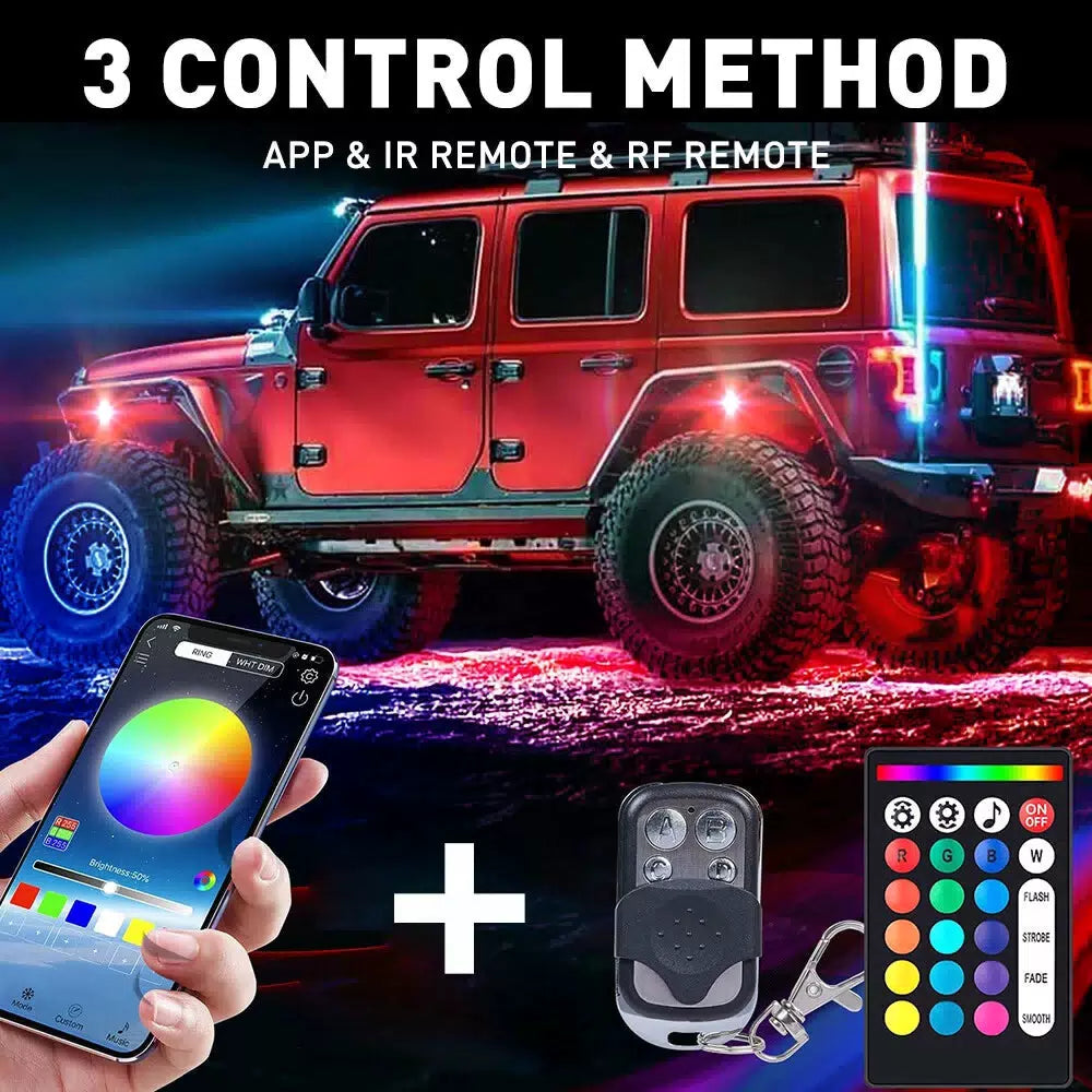 12PCS RGB LED ROCK LIGHTS NEON LAMP WATERPROOF MUSIC FOR FORD F-150 F-250 F-350 6B93BC-57 [2]
