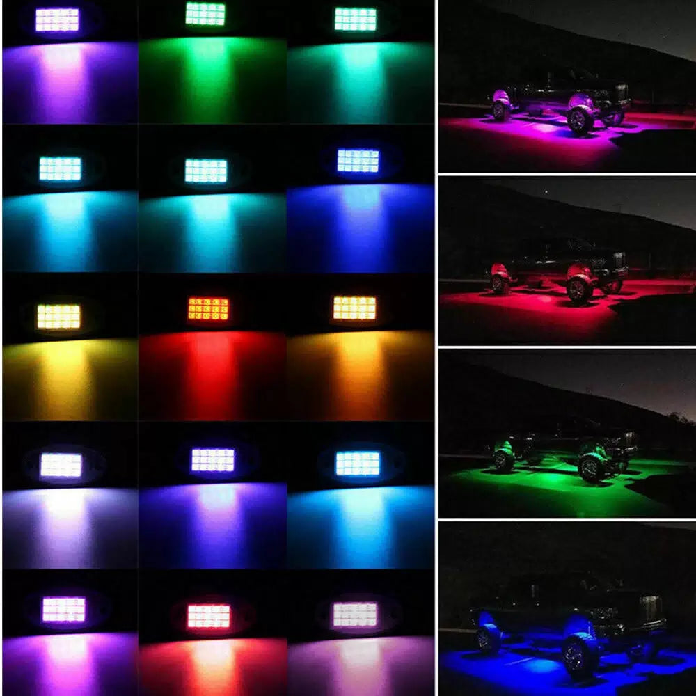 12PCS RGB LED ROCK LIGHTS NEON LAMP WATERPROOF MUSIC FOR FORD F-150 F-250 F-350 6B93BC-57 [5]