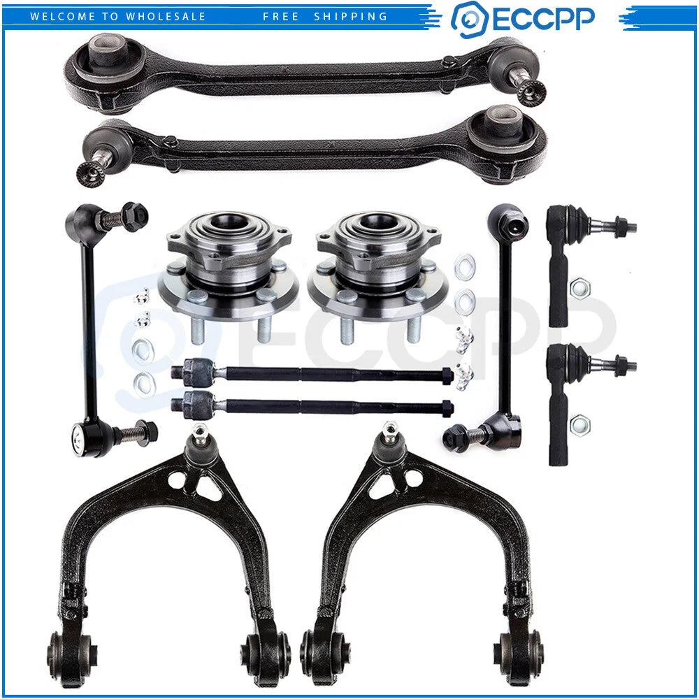 12Pcs Front Tie Rod End Sway Bar Wheel Bearning Hub For 2007-2010 Dodge Charger KOEEP [1]