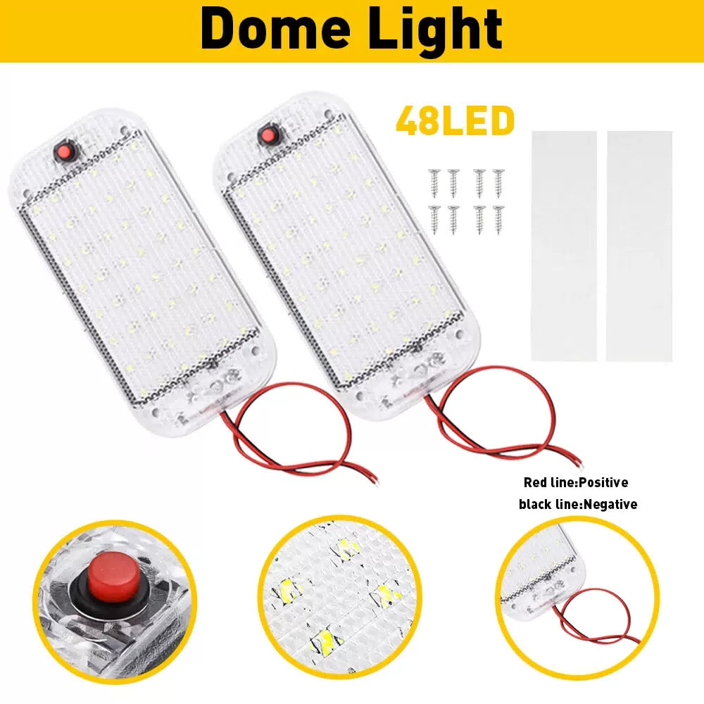 12V 48-LED Interior Vehicle Dome Car Roof Reading Ceiling Light Trunk Lamp White 6B93BC-57 [11]