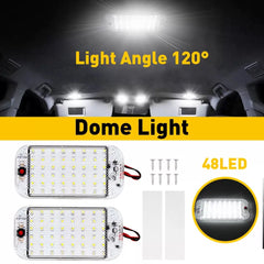 12V 48-LED Interior Vehicle Dome Car Roof Reading Ceiling Light Trunk Lamp White 6B93BC-57 [1]