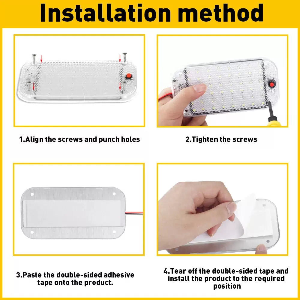 12V 48-LED Interior Vehicle Dome Car Roof Reading Ceiling Light Trunk Lamp White 6B93BC-57 [2]